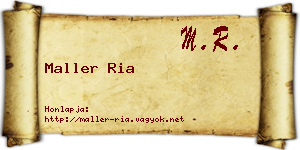 Maller Ria névjegykártya